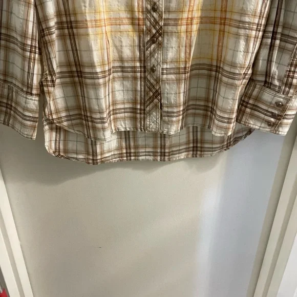 ARATTA SILENT JOURNEY LRG ROUGH RIDER PLAID EMBROIDERED FLORAL BACK TUNIC SHIRT - Picture 6 of 13